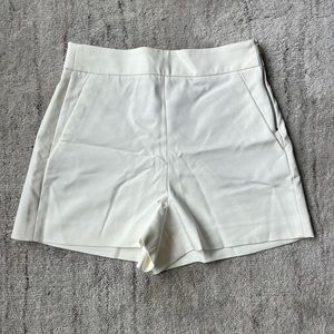 Zara High Waisted Cream Shorts